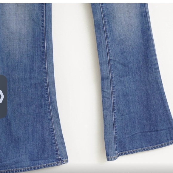 PAIGE Blue Flare Wide Leg Denim Lou Lou Petite New condition Size 28 - Picture 2 of 10